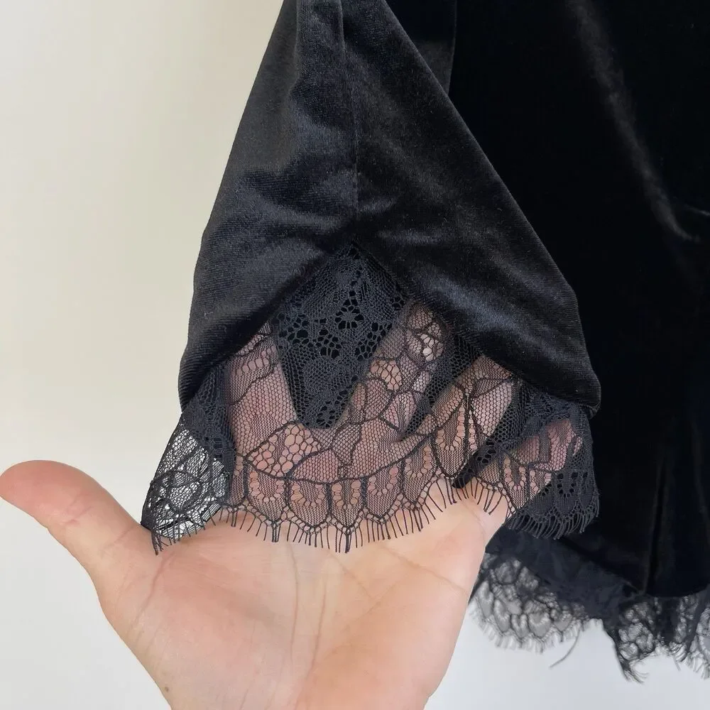 Topshop black velvet